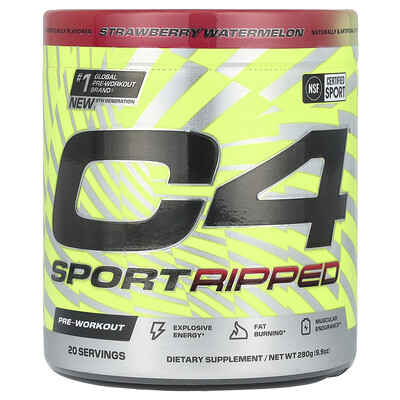 Product Image for C4 / Cellucor, C4 Sport Ripped, Pre-Workout, Strawberry Watermelon, 9.9 oz (280 g)