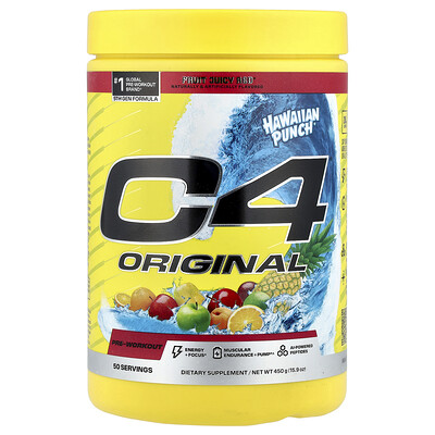 C4 / Cellucor, C4® Original, Pre-Workout, Hawaiian Punch® Fruit Juicy Red™, 15.9 oz (450 g)