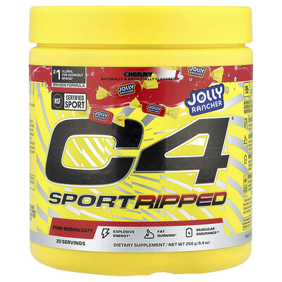 Product Image for C4 / Cellucor, C4 Sport Ripped, Pre-Workout, Jolly Rancher Cherry, 9.4 oz (266 g)