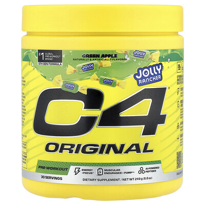 Product Image for C4 / Cellucor, C4 Original, Pre-Workout, Jolly Rancher Green Apple, 8.8 oz (249 g)