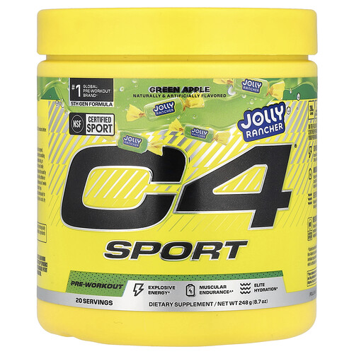 C4 / Cellucor C4® Sport, Pre-Workout, Jolly Rancher Green Apple, 8.7 oz (248 g)
