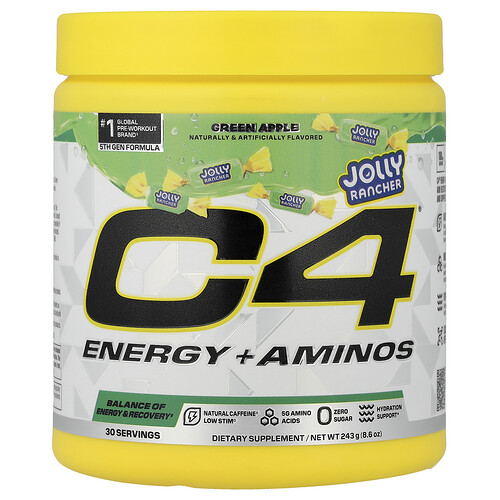 C4 / Cellucor C4® Energy + Aminos, Jolly Rancher Green Apple, 8.6 oz (243 g)