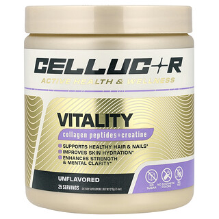 C4 / Cellucor, Vitality, Peptídeos de Colágeno + Creatina, Sem Sabor, 210 g (7,4 oz)