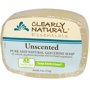 Clearly Natural, Натуральное глицериновое мыло без запаха , 4 унции ( 113 г )