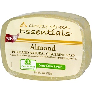 Clearly Natural, Натуральное чистое глицериновое мыло, миндаль, 113 г (4 унции)