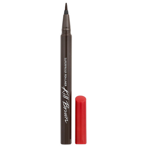 Clio Superproof Pen Liner, Kill Brown, 02 Brown, 0.01 fl oz (0.55 ml)