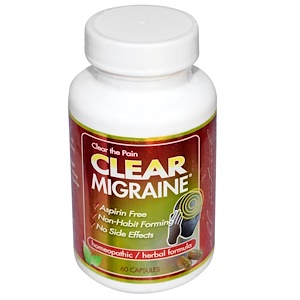 Clear Products, Clear Migraine при мигренях, 60 капсул