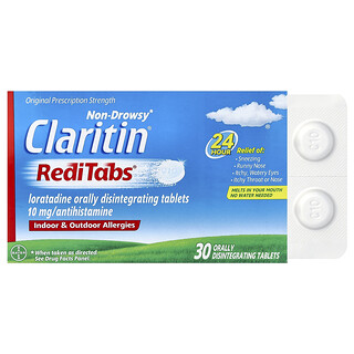 Claritin, Non-Drowsy, RediTabs®, 10 mg, 30 tablet rozpadajících se v ústech