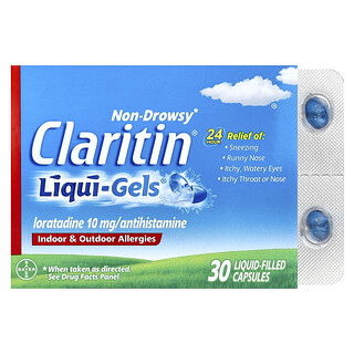 Claritin, Δεν προκαλεί υπνηλία, Liqui-Gels®, 10 mg, 30 κάψουλες γεμισμένες με υγρό