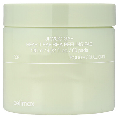 Product Image for Celimax, Ji Woo GAE Heartleaf BHA Peeling Pad, 60 Pads, 4.22 fl oz (125 ml)