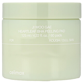 Celimax, Almohadillas exfoliantes con BHA Heartleaf de Ji Woo, 60 almohadillas, 125 ml (4,22 oz. líq.)