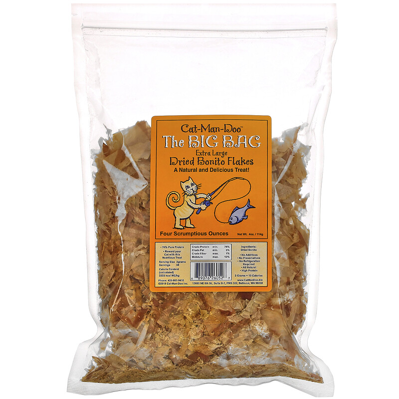 CatManDoo, The Big Bag, Extra Large Dried Bonito Flakes for Cats, 4 oz (114 g) iHerb