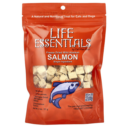 Cat-Man-Doo, Life Essentials, Freeze Dried Wild Alaskan Salmon, For Cats and Dogs, 2 oz (57 g)