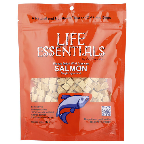 Cat-Man-Doo, Life Essentials, Freeze Dried Wild Alaskan Salmon, For Cats and Dogs, 5 oz (142 g)