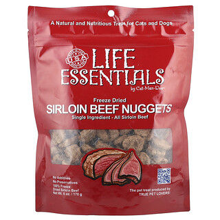 Cat-Man-Doo, Life Essentials, Freeze Dried Sirloin Beef Nuggets, For Cats and Dogs, 6 oz (170 g)