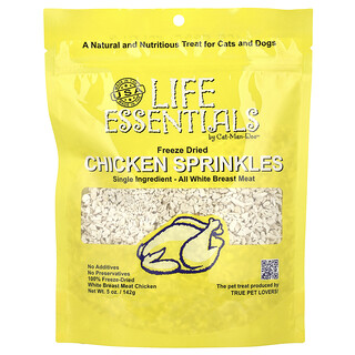 Cat-Man-Doo, Life Essentials, Sprinkles de pollo liofilizados, Para perros y gatos, 142 g (5 oz)