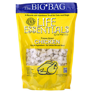 Cat-Man-Doo, Life Essentials（ライフエッセンシャルズ）、フリーズドライチキン、犬猫用、453.6g（16オンス）