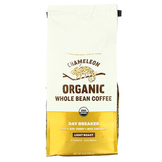 Chameleon Organic Coffee, Органический кофе из цельных зерен, светлая обжарка, темный брейкер, 255 г (9 унций)
