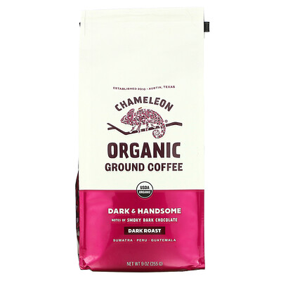 Купить Chameleon Organic Coffee Органический молотый кофе, темная обжарка, темный и красивый, 255 г (9 унций)