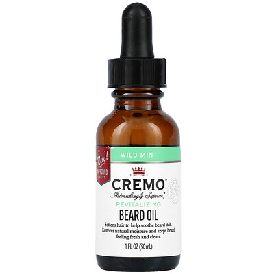 Cremo Beard Oil, Wild Mint, 1 fl oz (30 ml)