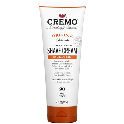 Cremo Original Shave Cream, Sandalwood, 6 fl oz (177 ml)