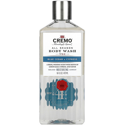 Cremo All Season, Body Wash, No 4, Blue Cedar & Cypress, 16 fl oz (473 ml)