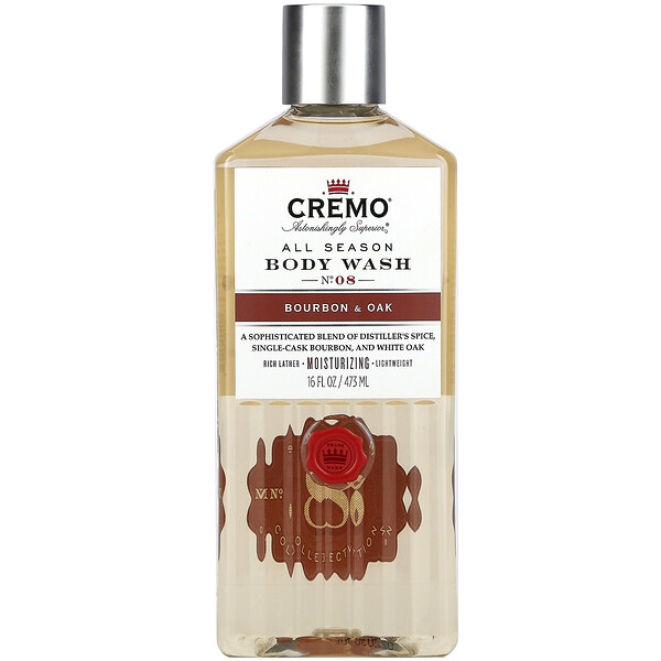 Cremo‏, All Season, Body Wash, No. 8, Bourbon & Oak, 16 fl oz (473 ml)
