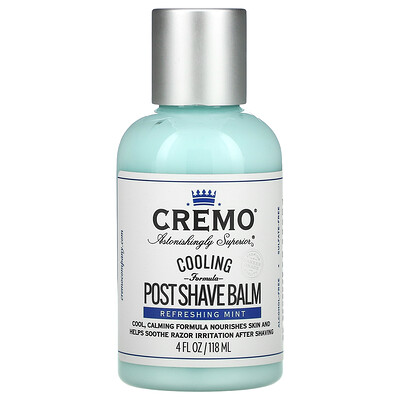 Cremo Cooling Formula Post Shave Balm, Refreshing Mint, 4 fl oz (118 ml)
