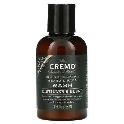 Купить Cremo Reserve Collection, Beard & Face Wash, Distiller's Blend, 4 fl oz (118 ml)