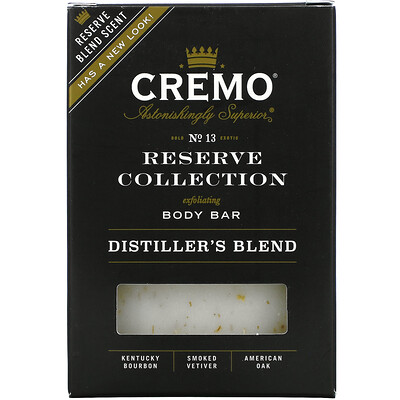 Купить Cremo Reserve Collection, Exfoliating Body Bar, N. 13 Distiller's Blend, 6 oz (170 g)