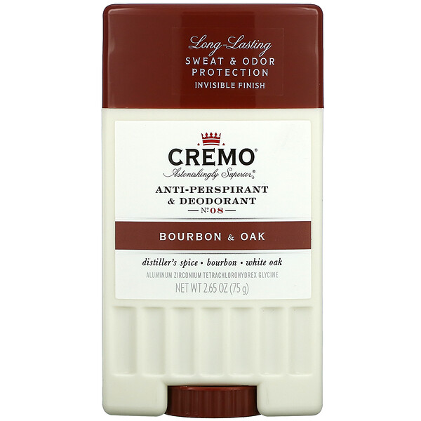 Cremo, Anti-Perspirant & Deodorant, No. 8, Bourbon & Oak, 2.65 oz (75 g)