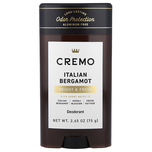 Cremo Deodorant, Italian Bergamot, 2.65 oz (75 g)