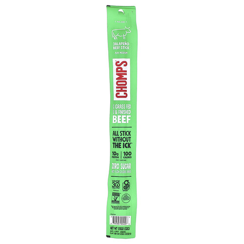 313664 1.15 oz Grass-Fed & Finished Jalapeno Beef Jerky Snack Stick