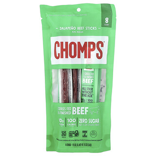 Chomps, Jalapeno Beef Stick, Medium, 8 Sticks, 1.15 oz (32 g) Each