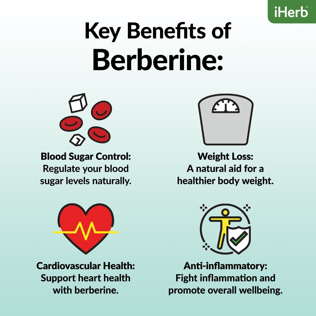 Berberine health benefits infographic
