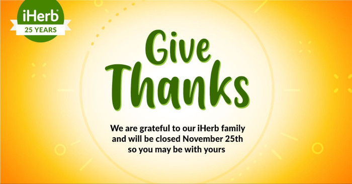 iHerb Gives Thanks