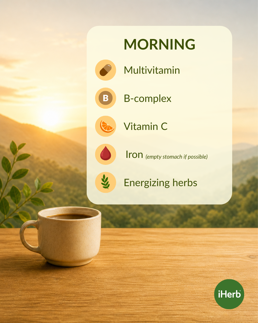 Rutina de vitaminas matutina