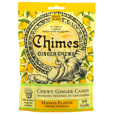 Chimes Ginger Chews, Mango Flavor, 3.5 oz (100 g)