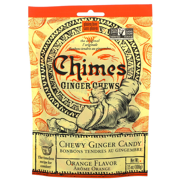 Chimes‏, Ginger Chews, Orange Flavor, 3.5 oz (100 g)