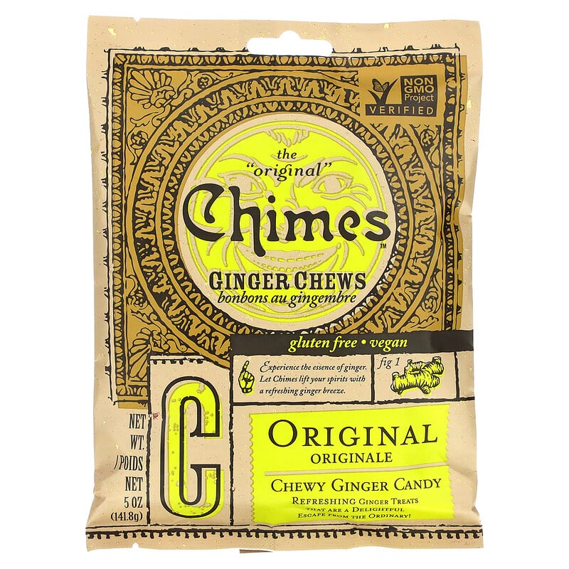 Chimes Ginger Chews Chewy Ginger Candy Original 5 Oz 1418 G