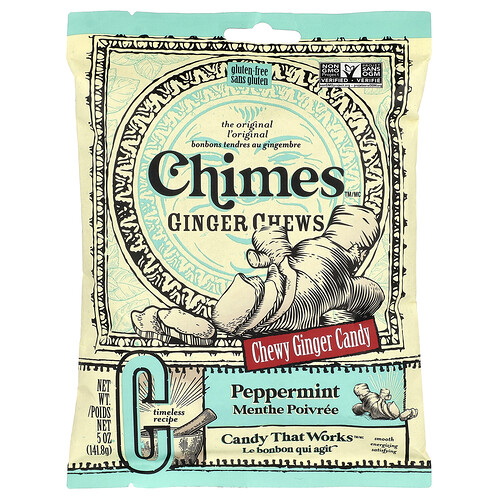 Chimes Ginger Chews, Peppermint, 5 oz (141.8 g)