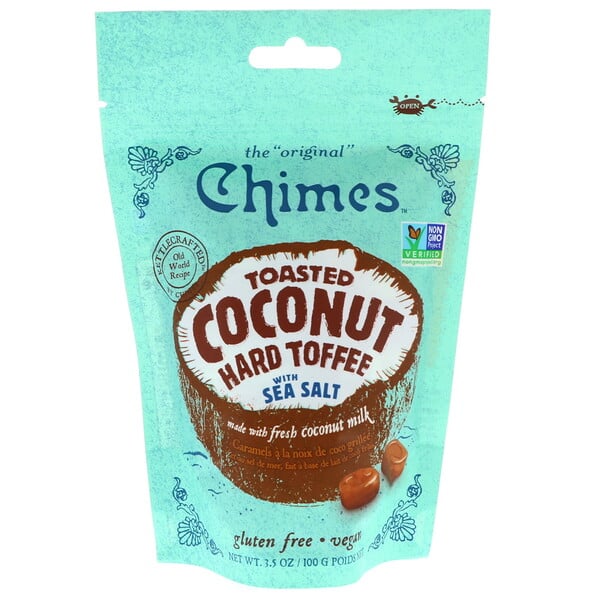 Chimes, Хрустящие кокосовые ириски с морской солью, 3.5 ж. унц. (100 г)