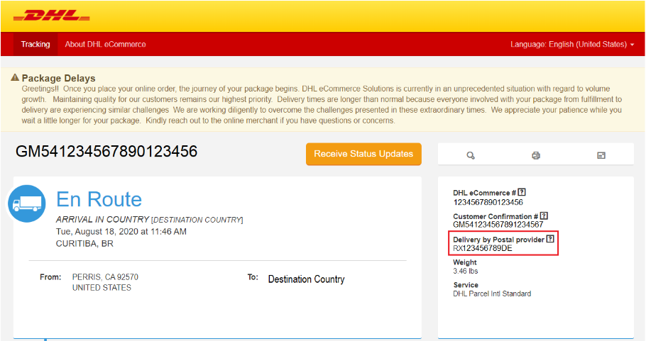 Tracking number dhl DHL eCommerce