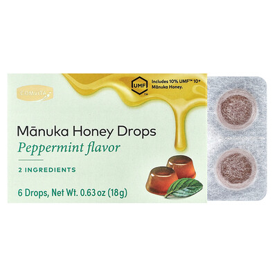 Product Image for Comvita, Manuka Honey Drops, Peppermint, 6 Drops, 0.63 oz (18 g)