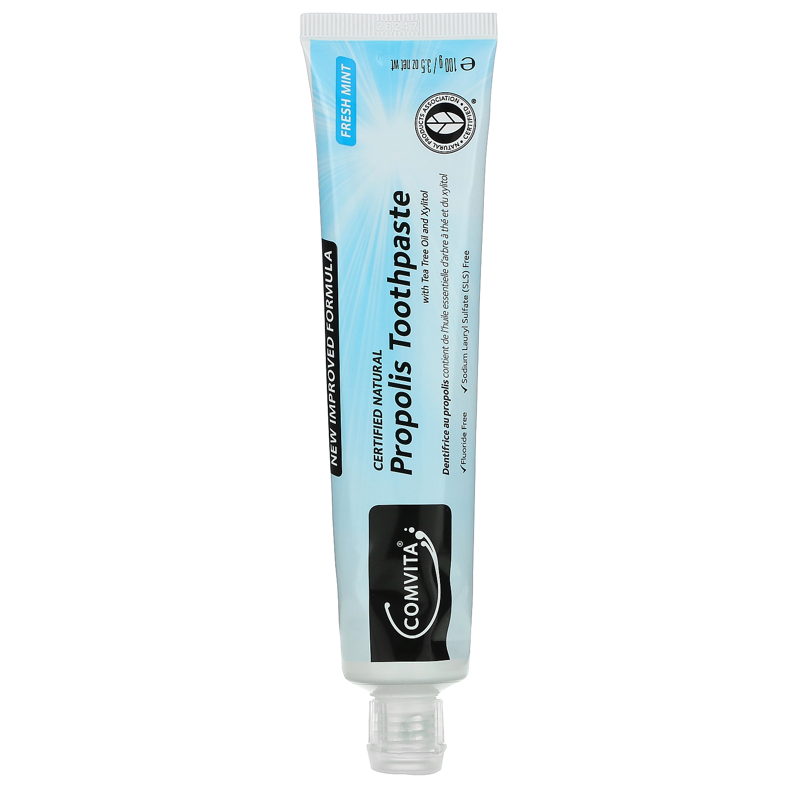 Comvita, Certified Natural Propolis Toothpaste with Tea Tree Oil and Xylitol, Fluoride Free