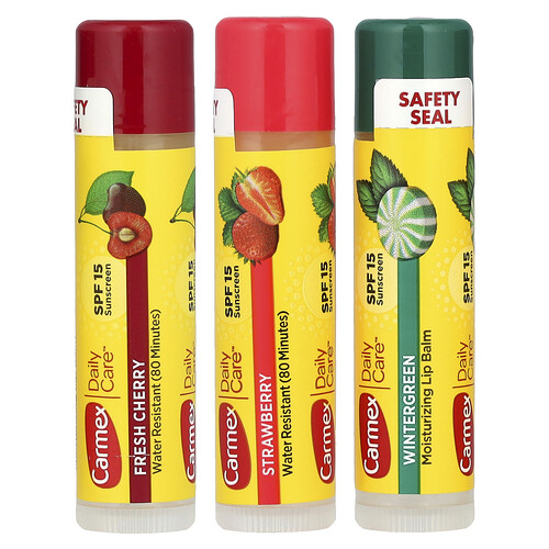 Carmex Daily Care®, Moisturizing Lip Balm, SPF 15, Variety, 3 Pack, 0.15 oz (4.25 g) Each