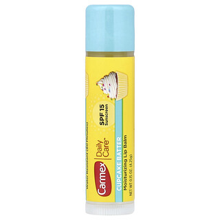 Carmex, Daily Care™, Fugtgivende læbepomade, SPF 15, Cupcake-dej, 4,25 g