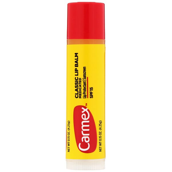 Carmex, классический бальзам для губ, лечебный с SPF 15, 4,25 г (0,15 унции)