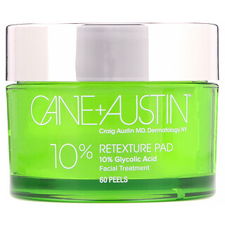 Cane + Austin, Retexture Pad, 10% Glycolic Acid, 60 Peels