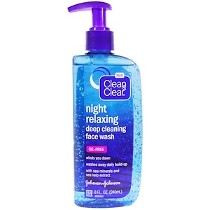 Clean & Clear, Средство для мойки лица с глубокой очисткой и для расслабления ночью, 8 жидк. унц. (240 мл)